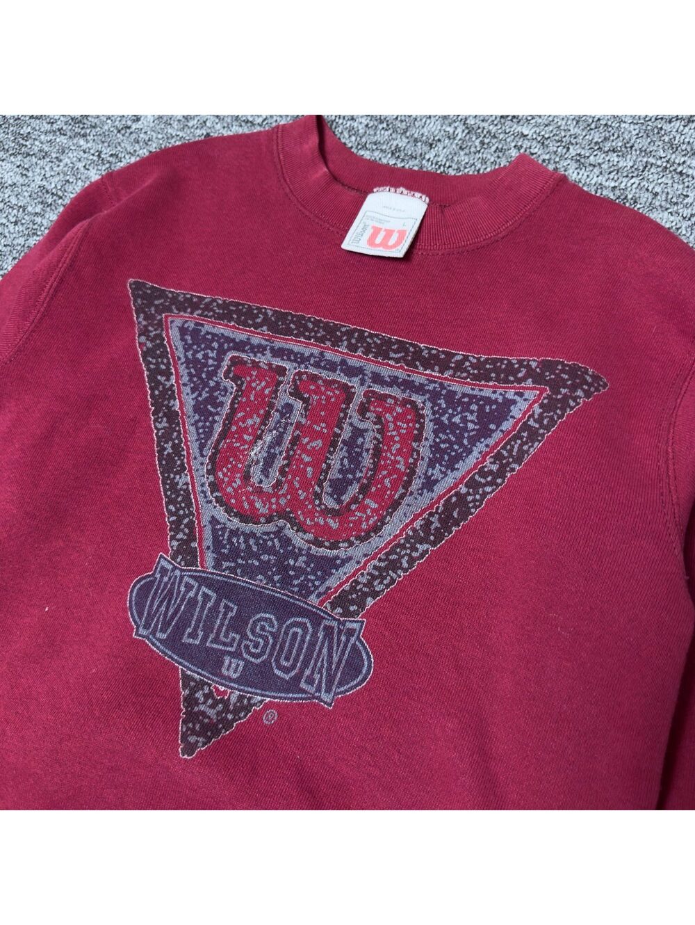 Wilson Pennant Graphic Crewneck Sweatshirt Burgundy Classic